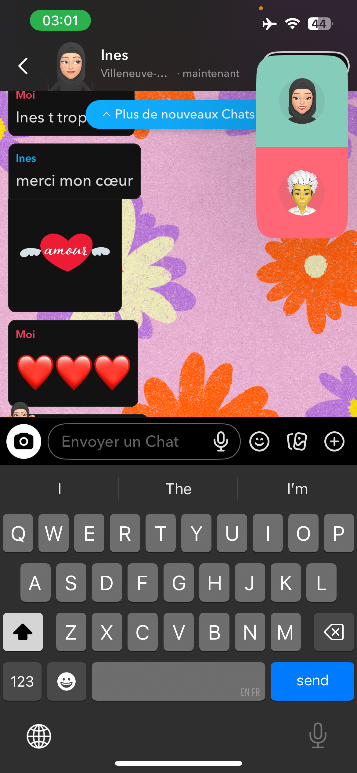 Appel avec Ines